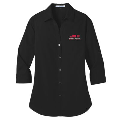LW102 Port Authority® Ladies 3/4-Sleeve Carefree Poplin Shirt Thumbnail